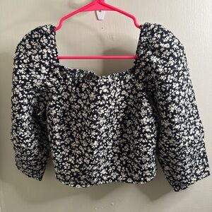 Levi's Black and White Floral Blouse